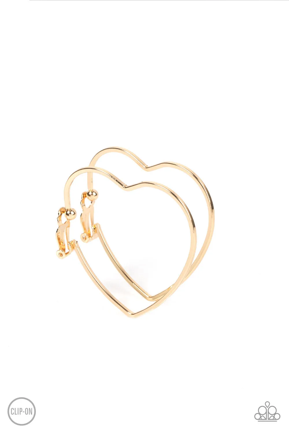 Paparazzi Harmonious Hearts Earrings Gold (Clip Ons)