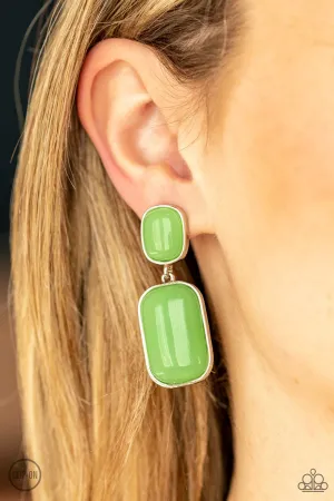 Paparazzi Meet Me At The Plaza Earrings Green (Clip Ons)