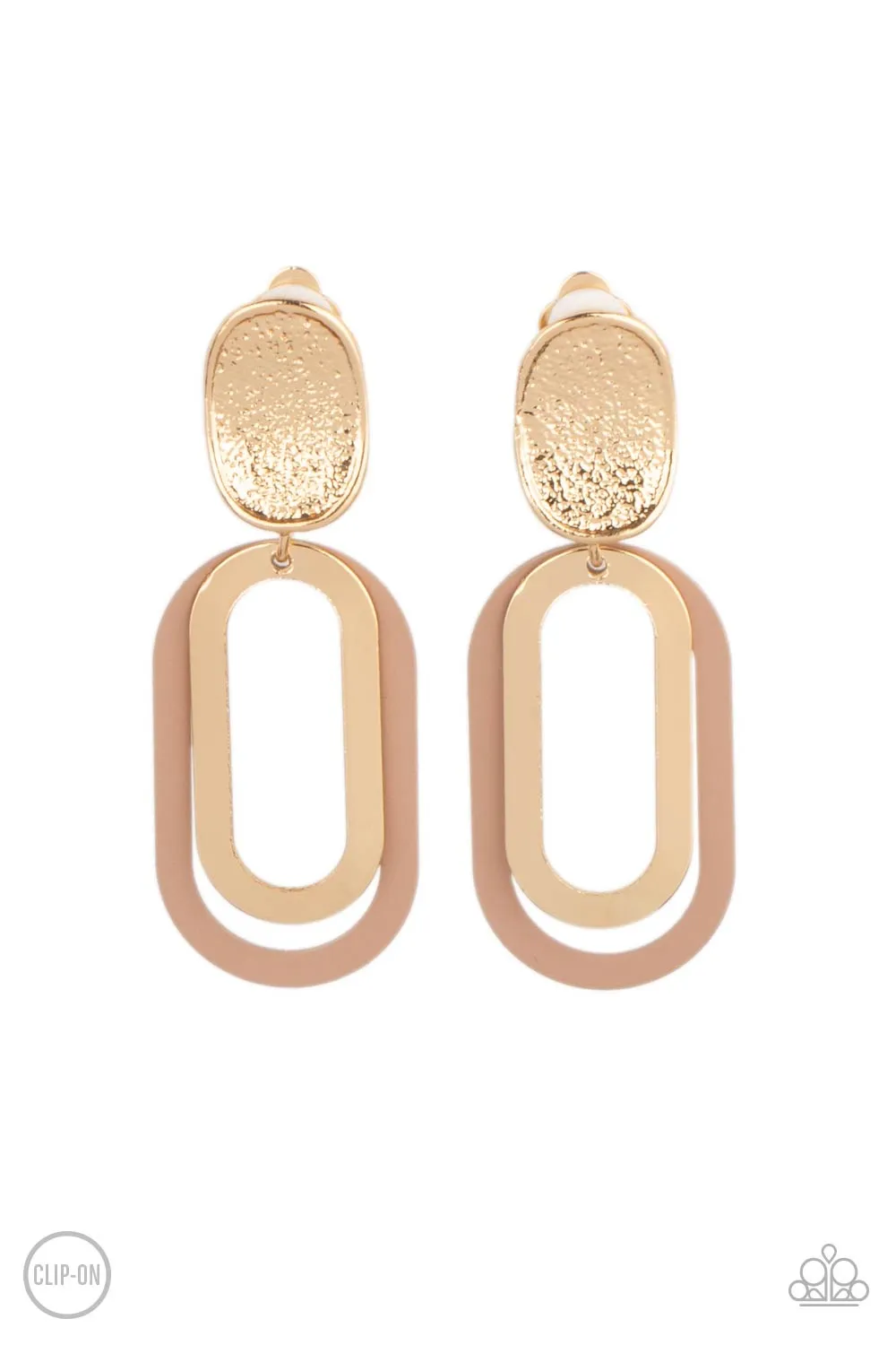 Paparazzi Melrose Mystery Earrings Brown (Clip Ons)