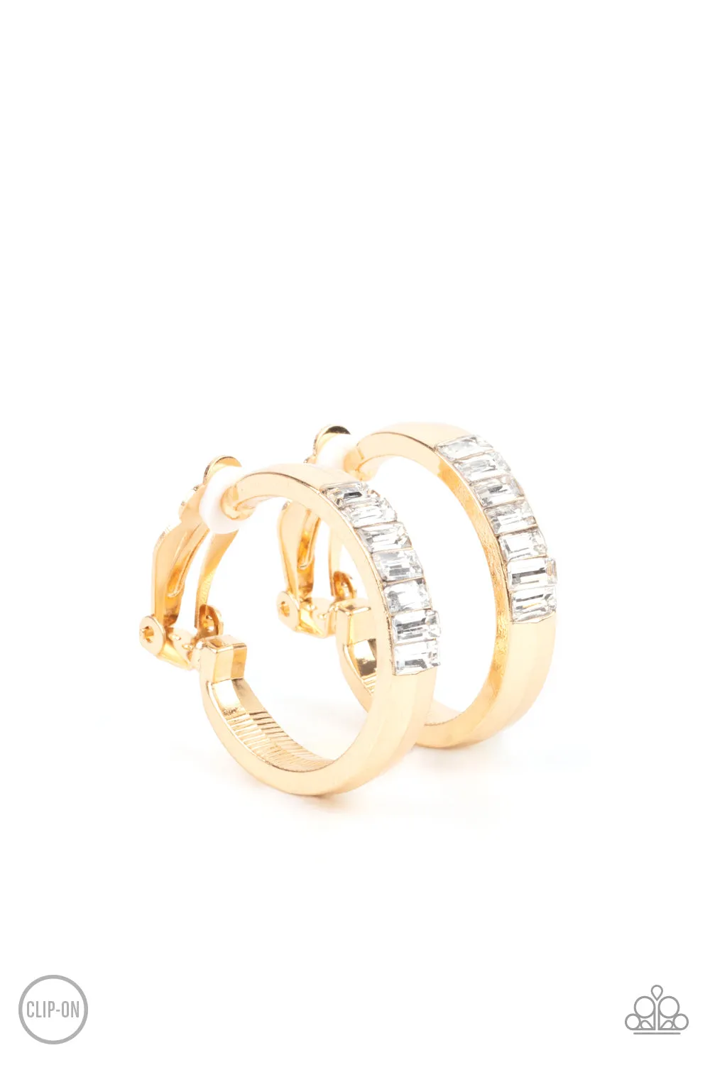Paparazzi Ready, Steady, GLOW Earrings Gold (Clip Ons)