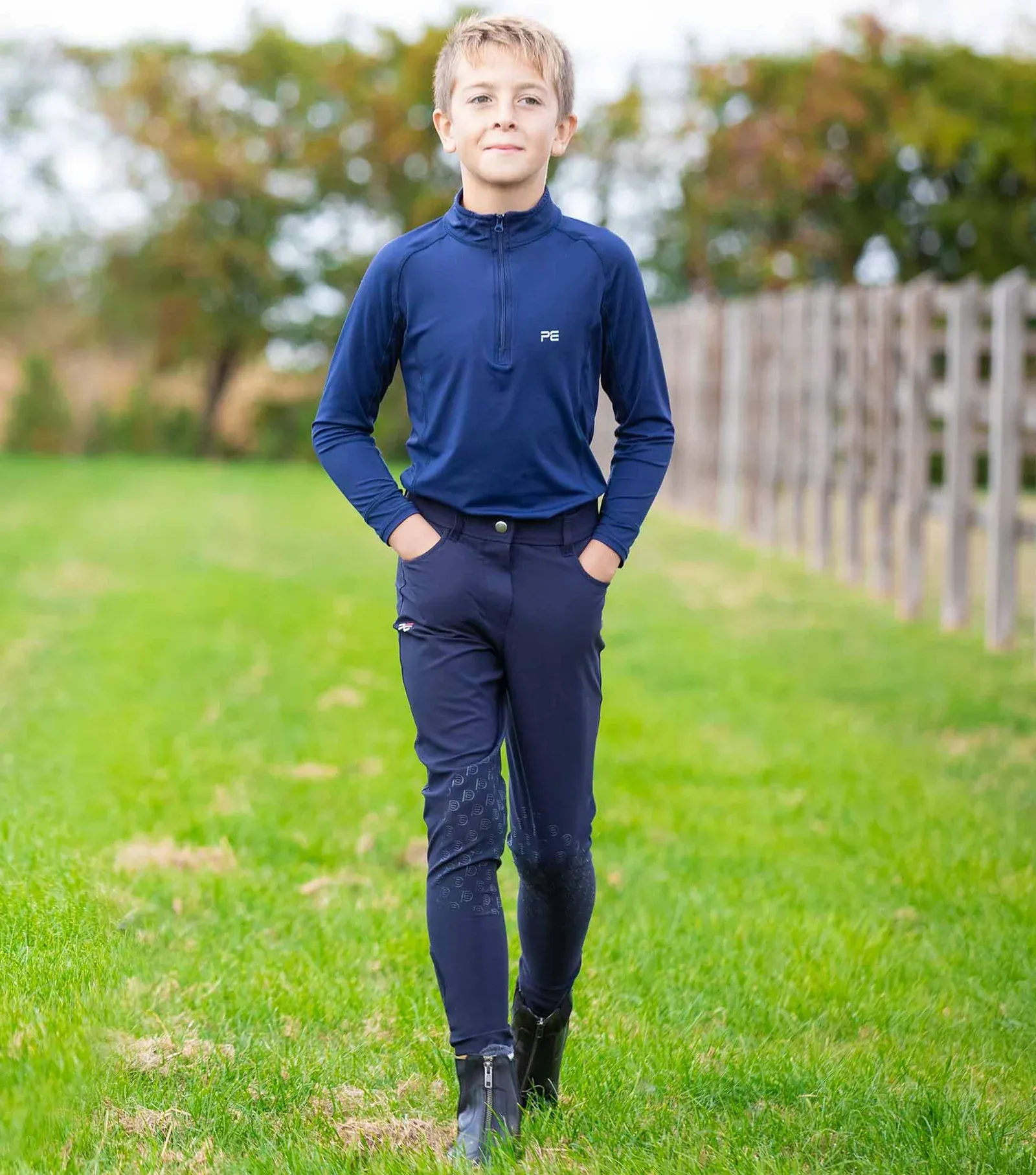 PEI Derby Boys Riding Breeches - Navy