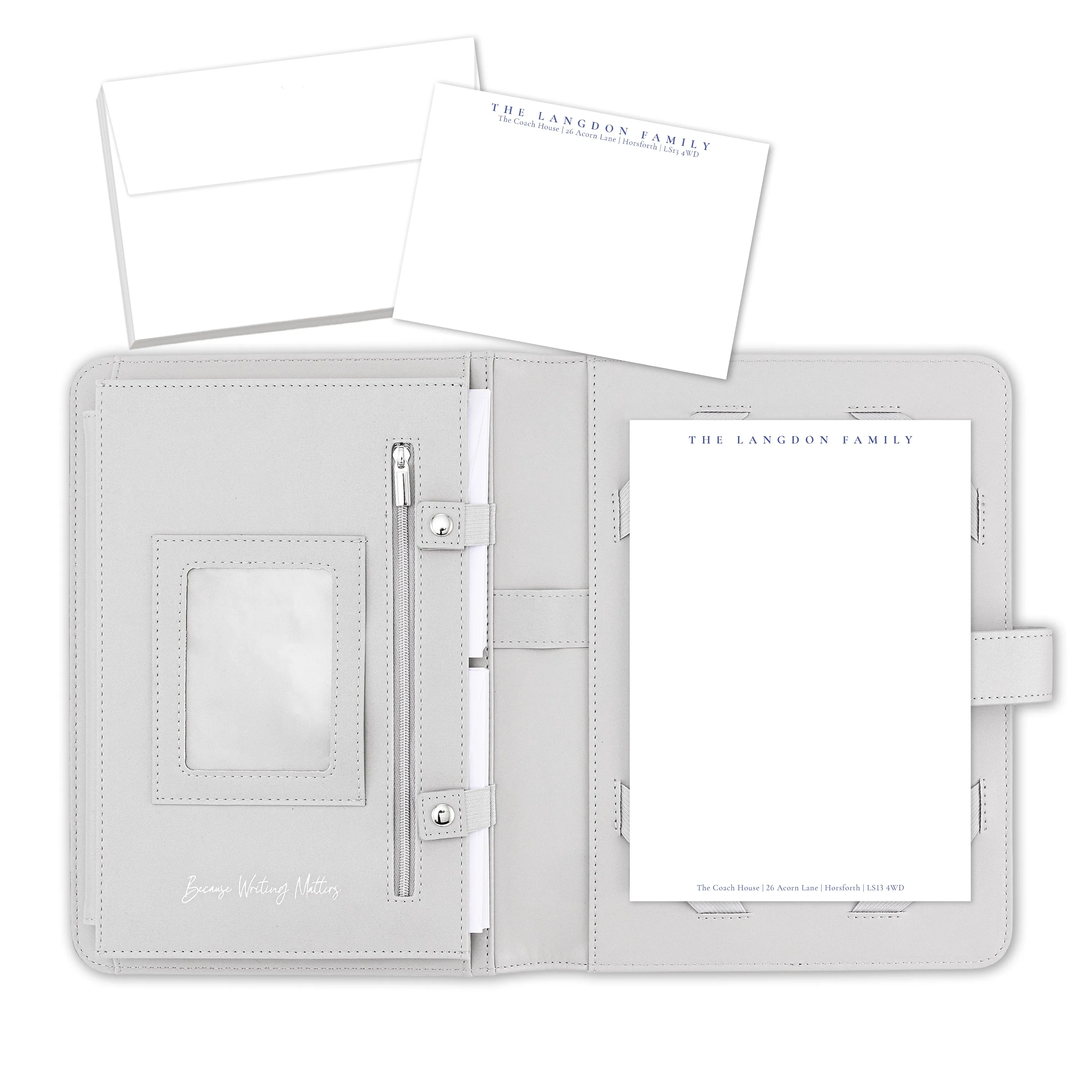 Personalised Letter & Card Writing Stationery Gift Set with Organiser - 'Oxford'