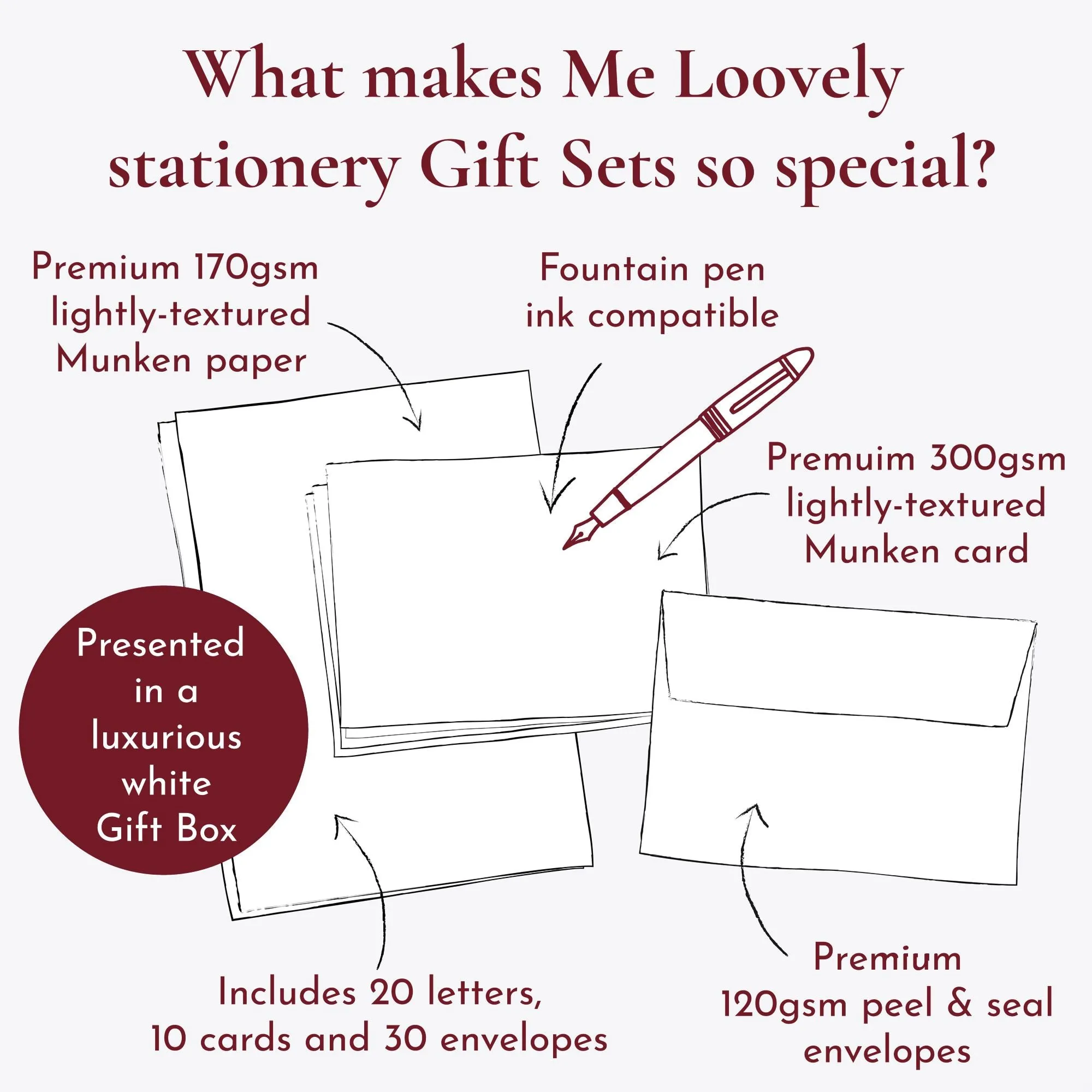 Personalised Letter & Card Writing Stationery Gift Set with Organiser - 'Oxford'