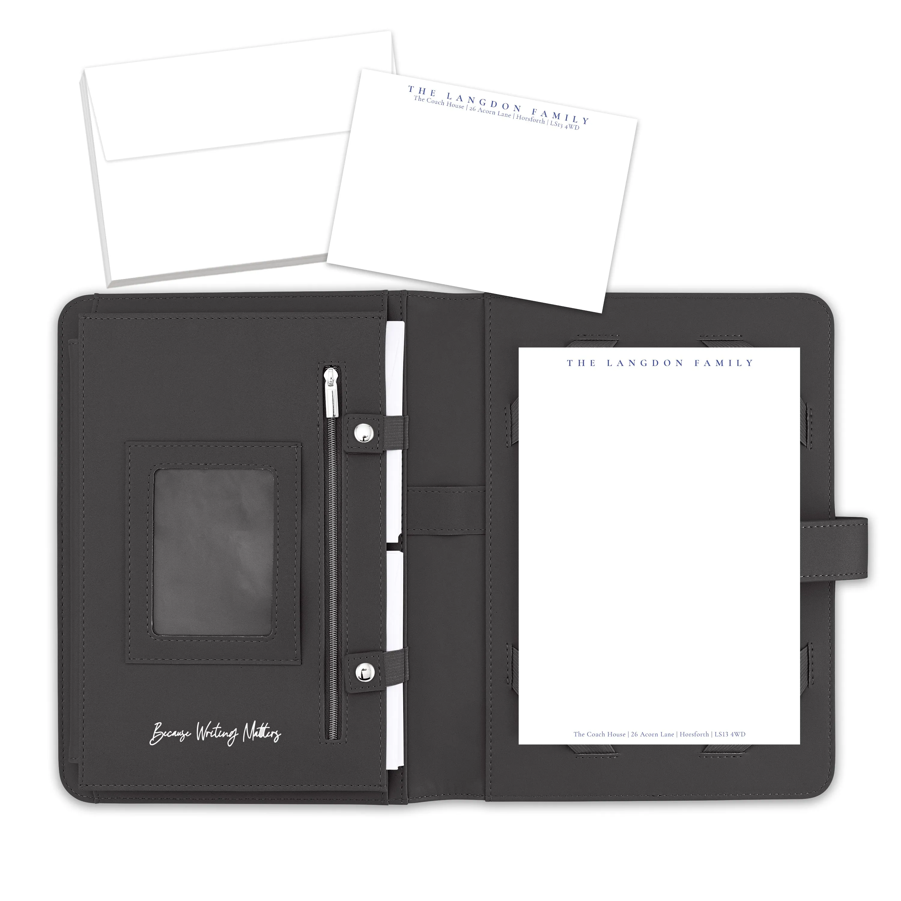 Personalised Letter & Card Writing Stationery Gift Set with Organiser - 'Oxford'