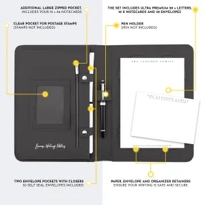 Personalised Letter & Card Writing Stationery Gift Set with Organiser - 'Oxford'