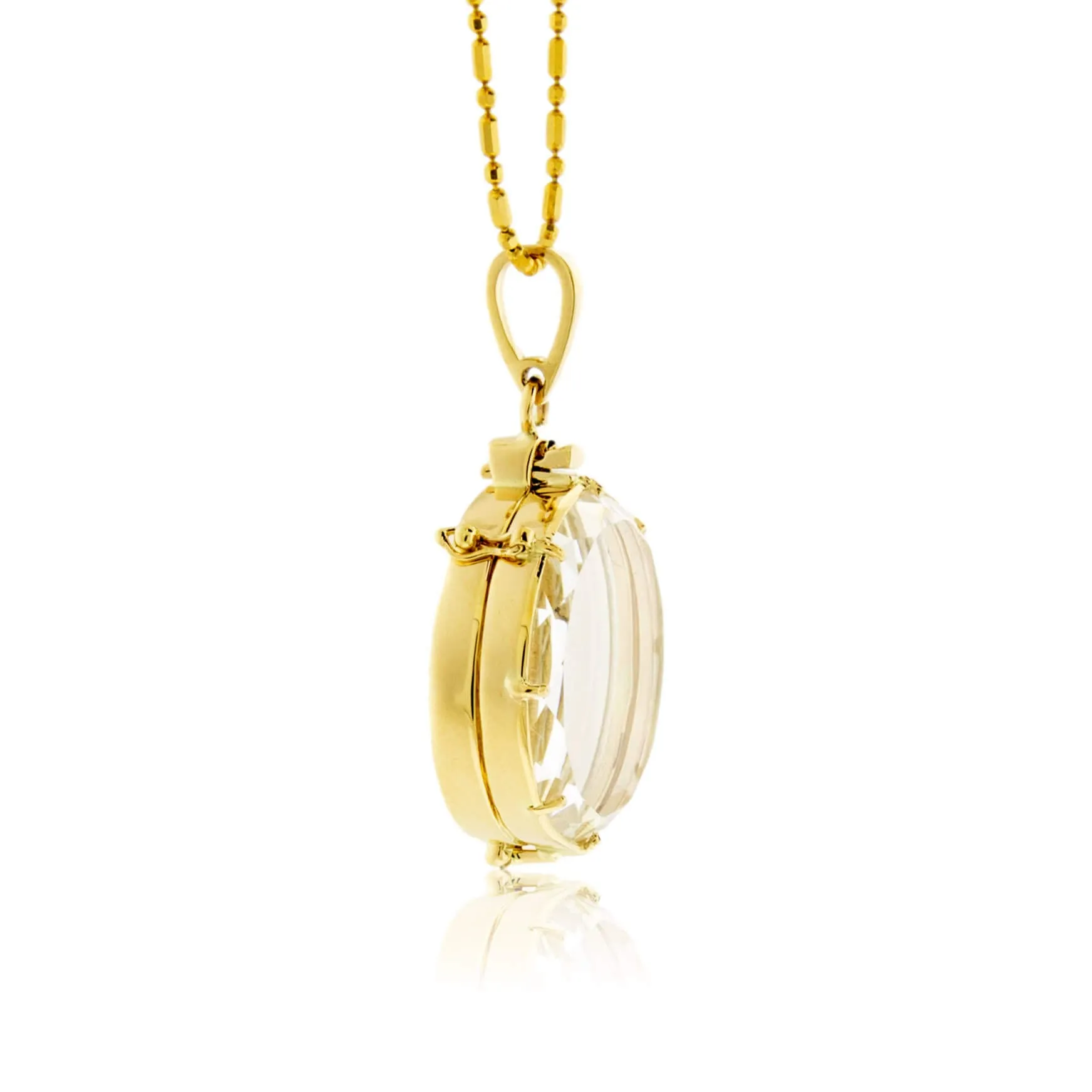 Picture Frame Crystal Style Circle Pendant