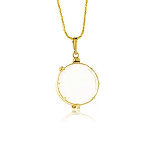 Picture Frame Crystal Style Circle Pendant
