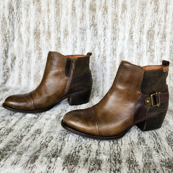 Pikolinos &quot;Baqueira&quot; Brown Tan Leather Ankle Boots | Women's Size 39 EU, 8.5 - 9