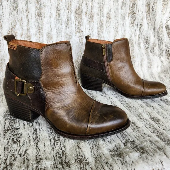 Pikolinos &quot;Baqueira&quot; Brown Tan Leather Ankle Boots | Women's Size 39 EU, 8.5 - 9