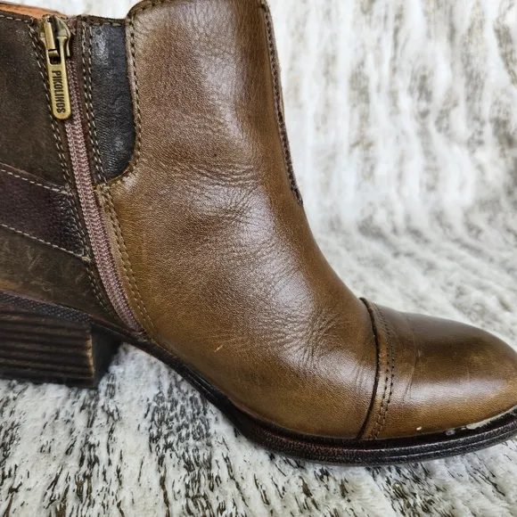 Pikolinos &quot;Baqueira&quot; Brown Tan Leather Ankle Boots | Women's Size 39 EU, 8.5 - 9