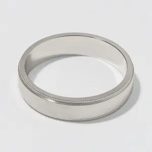 Platinum Flat Milgrain Wedding Band - Matte 5mm