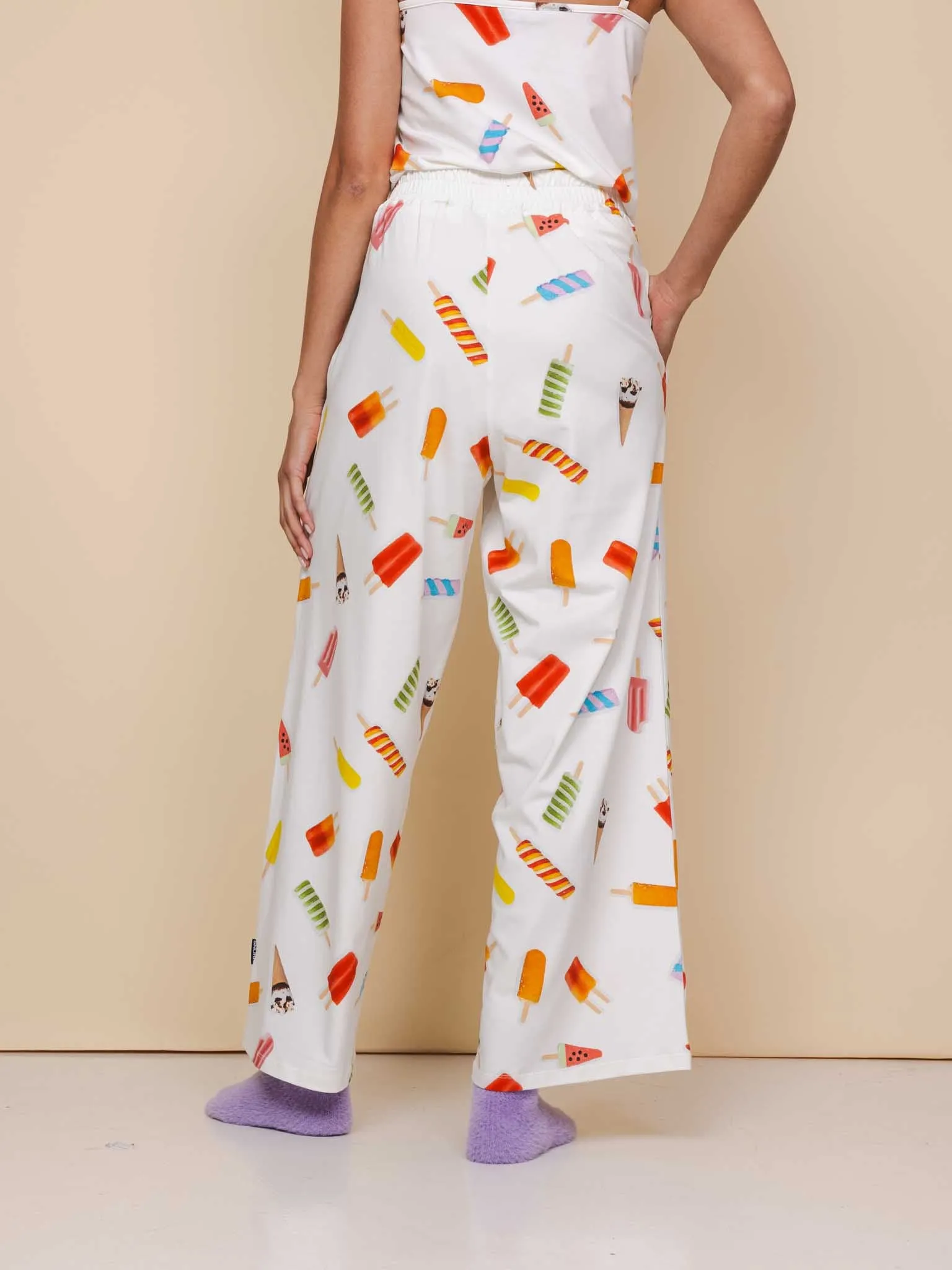 Popsicles Cropped T-shirt en Wijde broek set Dames