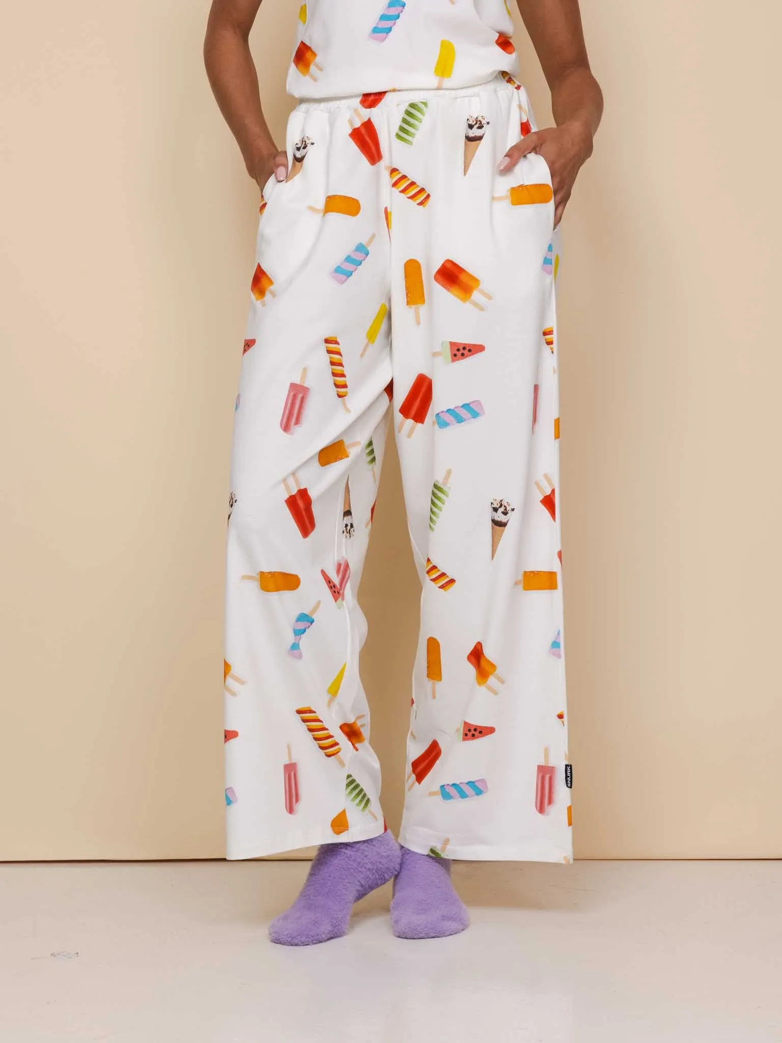 Popsicles Cropped T-shirt en Wijde broek set Dames
