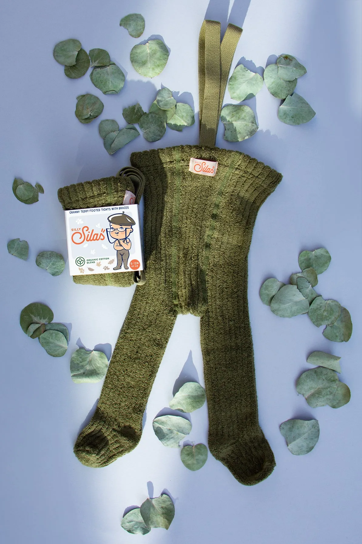 PRE-ORDER GRANNY TEDDY SILLY SILAS TIGHTS OLIVE