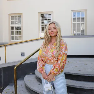 Print blouse lemone oranje