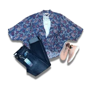 Printed Wrap Blouse