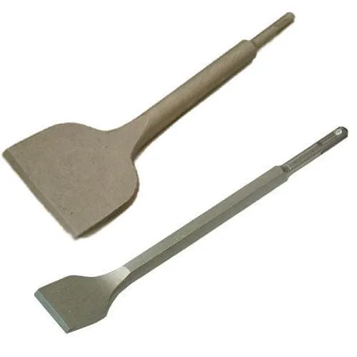 PRO 2 PACK OF SDS  CRANKED TILE PLASTER CHISELS 40MM 80MM EXTRA WIDE WALL FLOOR