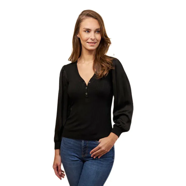 Puff Sleeve Henley Top