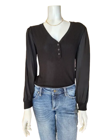 Puff Sleeve Henley Top