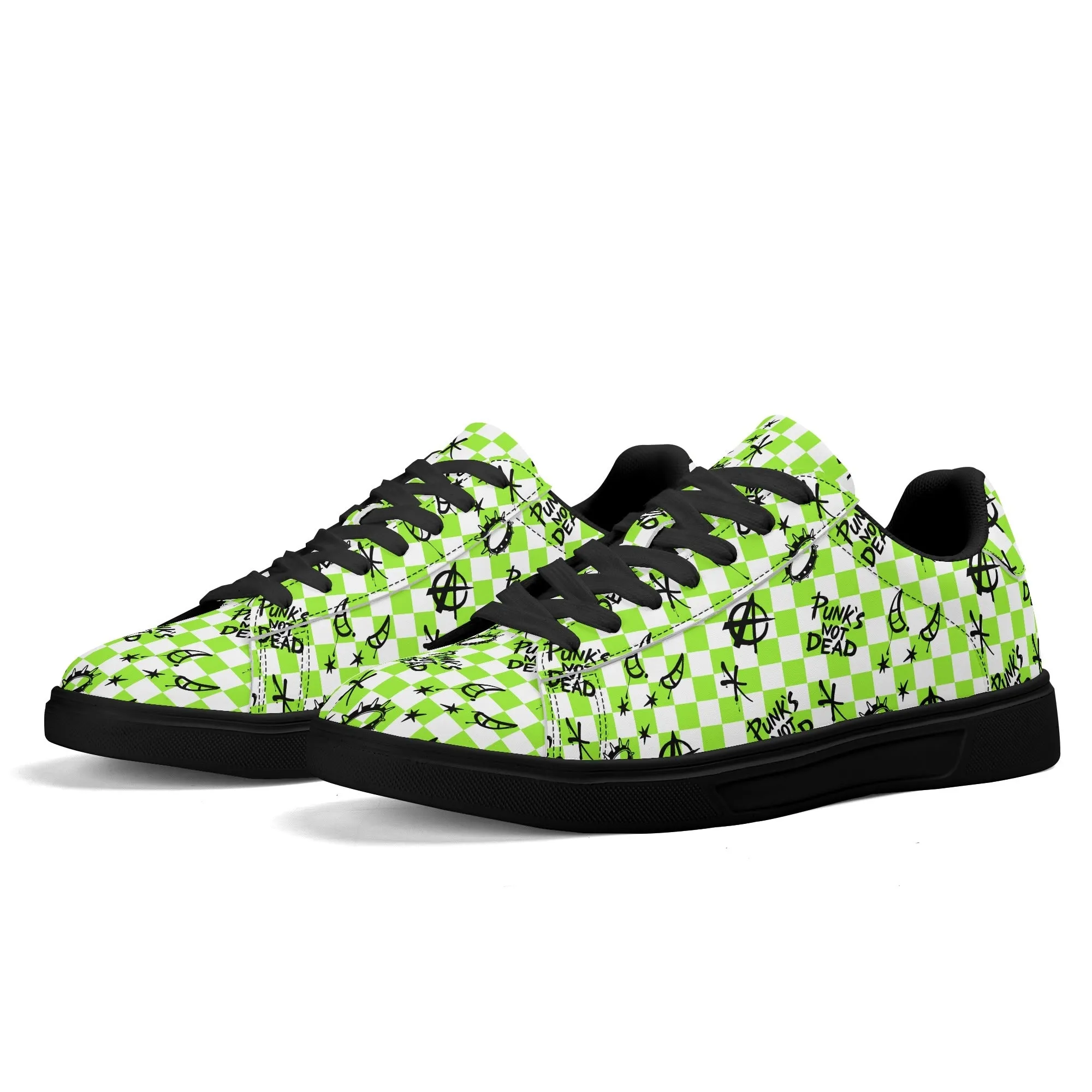 Punks Not Dead Low Top Leather Kicks