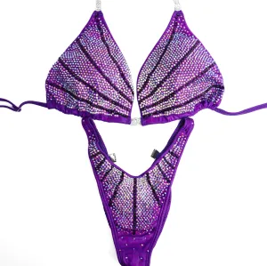 QS ST: Crystal Galaxy. Violet, Crystal AB, Light Amethyst AB, Fuchsia AB. Hologram Purple. Extra Large/Standard Figure w/Full Scrunch and Petite Rise.