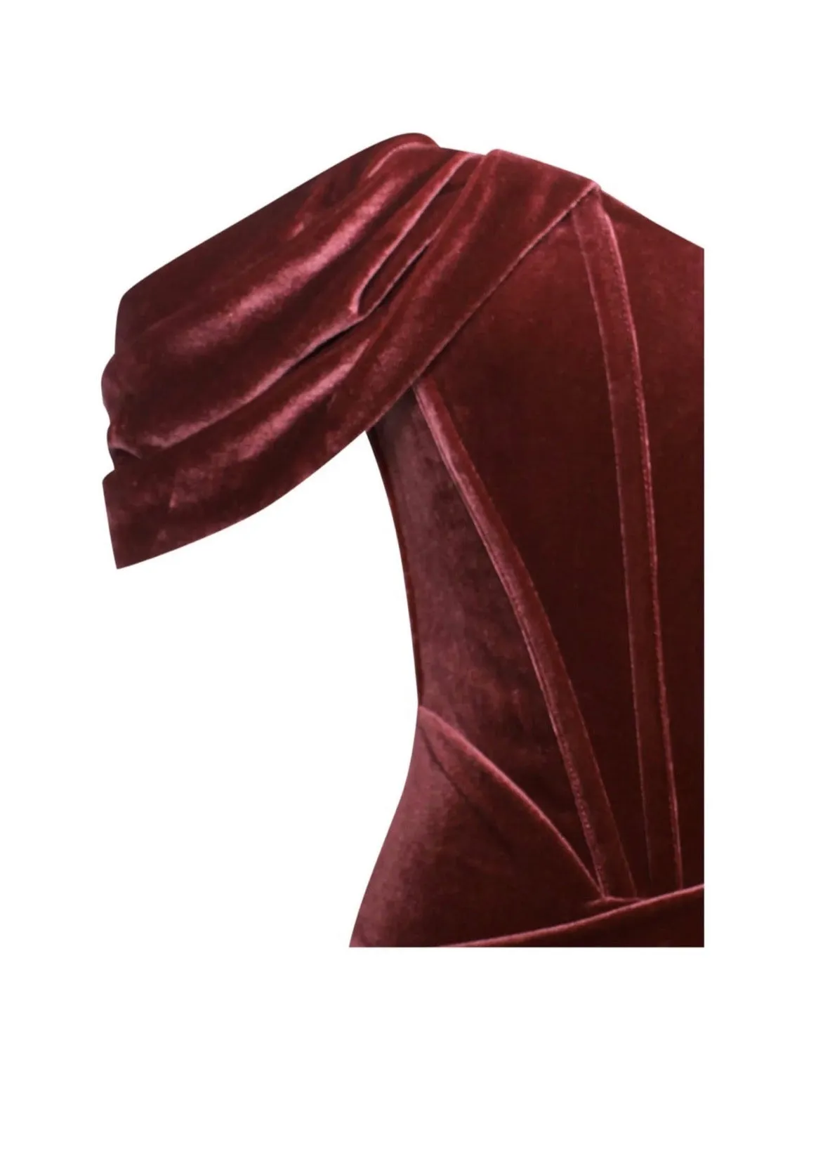 "ALEXA" COCKTAIL DRESS  VELVET OFF SHOULDER SLEEVES
