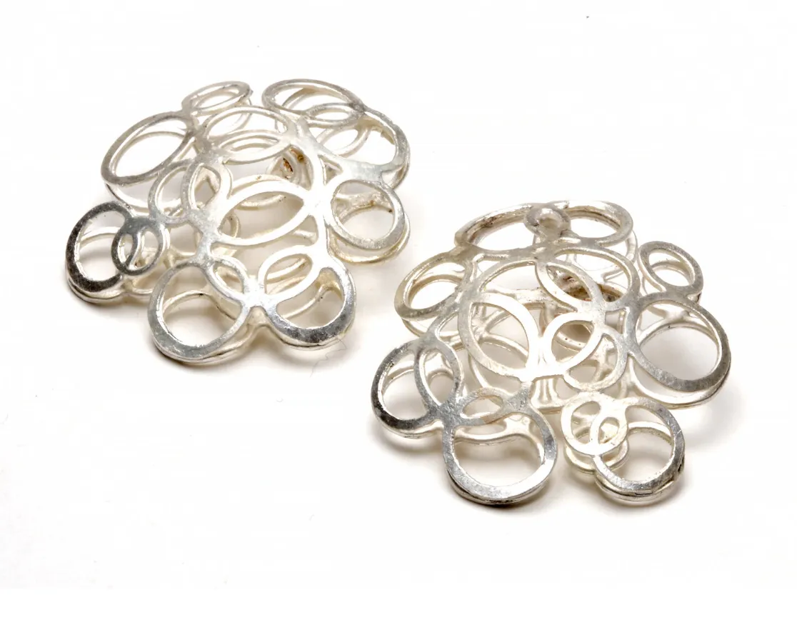 "Lacey Button Earrings"