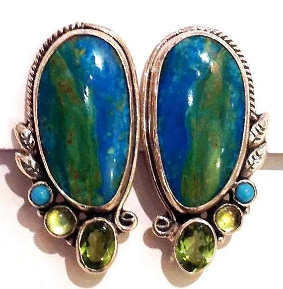 "Malachite Clip-ons"