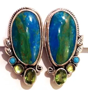 "Malachite Clip-ons"