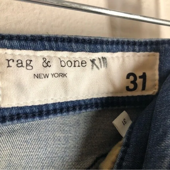 Rag &amp; Bone Cate Mid Rise Skinny Jeans Indigo Vail 31