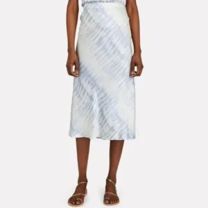 Rails Anya Tie-Dye Satin Midi Skirt