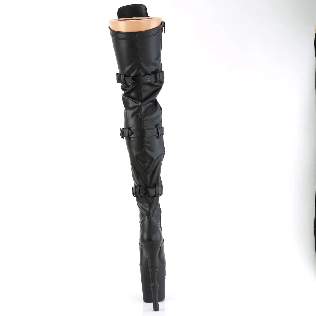 RAPTURE-3028  Black Stretch. Faux Leather/Black Matte