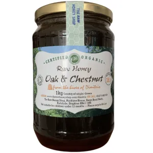 Raw Greek Organic Oak and Chestnut Honey - 1kg/Active 18.5