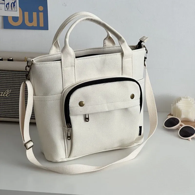 Realaiot Autumn Winter Corduroy New Simple Versatile Portable Shoulder Bag School Bag Art Thickened Canvas Messenger Bag