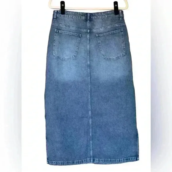 Rebecca Minkoff Women’s Denim Side Slit Midi Skirt, Size 8