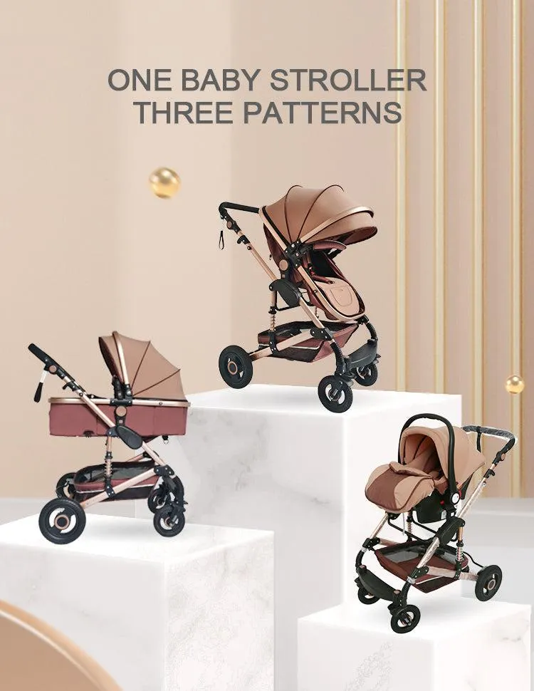 Red Luxury 3-in-1 Baby Stroller & Car Seat