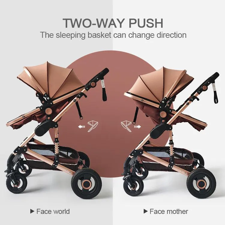 Red Luxury 3-in-1 Baby Stroller & Car Seat