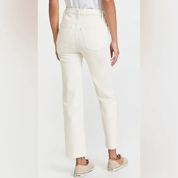 Re/Done Orginals 90s High Rise Ankle Crop In Vintage White Comfort Stretch Jeans