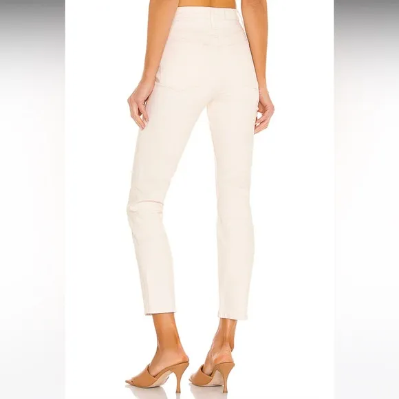 Re/Done Orginals 90s High Rise Ankle Crop In Vintage White Comfort Stretch Jeans