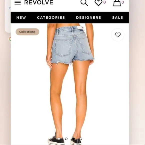 𝅺re/done recycled distressed high rise shorts Sz 29
