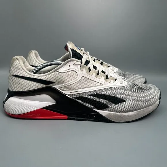 Reebok Nano X2 Men's 13 White Black Vector Red Sneakers Lace-Up Low Top Shoes