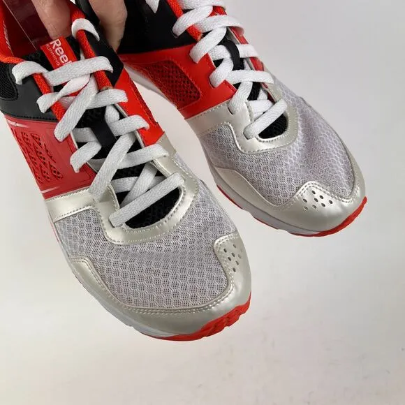 Reebok one glide fitframe us mens size 9 orange white black running sneakers