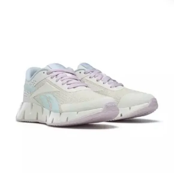 Reebok Zig Dynamica 2.0 Grade School Girls Running Shoes in chalk/mist/pix pink