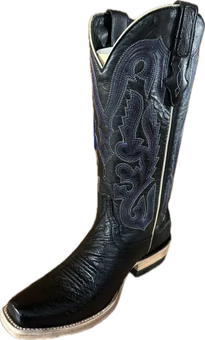 Resistol Boots Women's Black Smooth Ostrich with Cutter Toe Boot