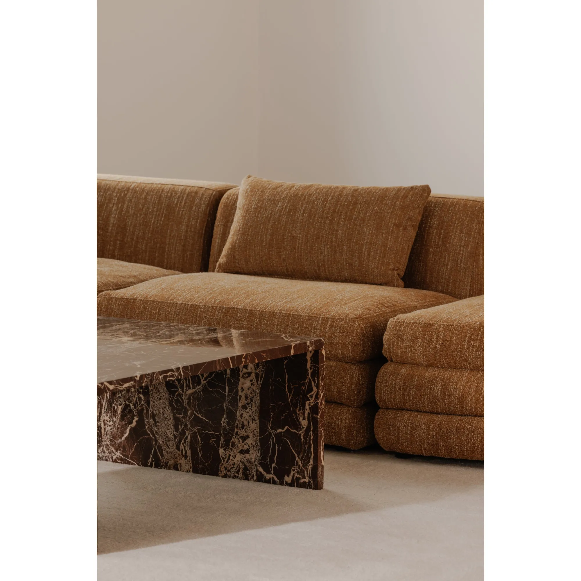 Retro-Chic Textured Slipper Chair - Amber Hue