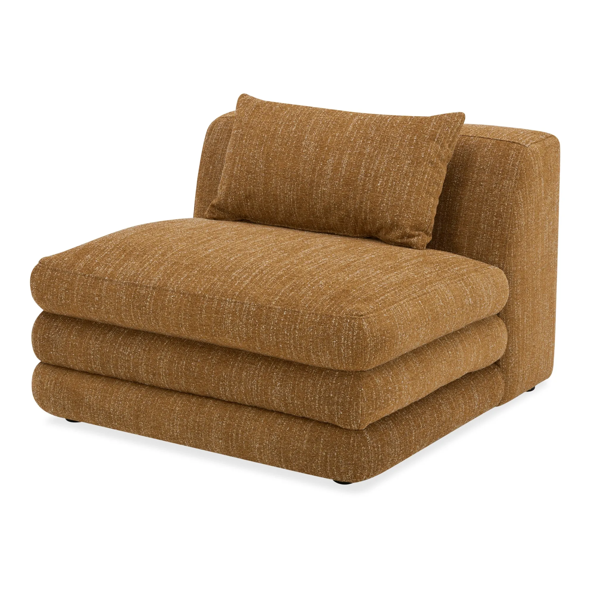 Retro-Chic Textured Slipper Chair - Amber Hue