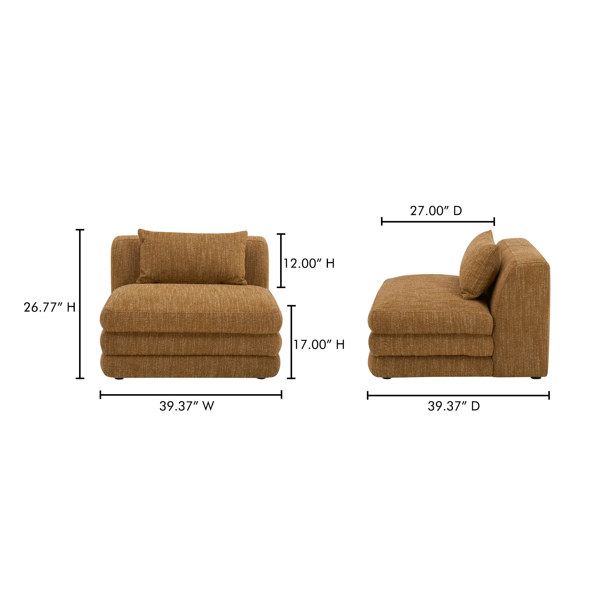 Retro-Chic Textured Slipper Chair - Amber Hue