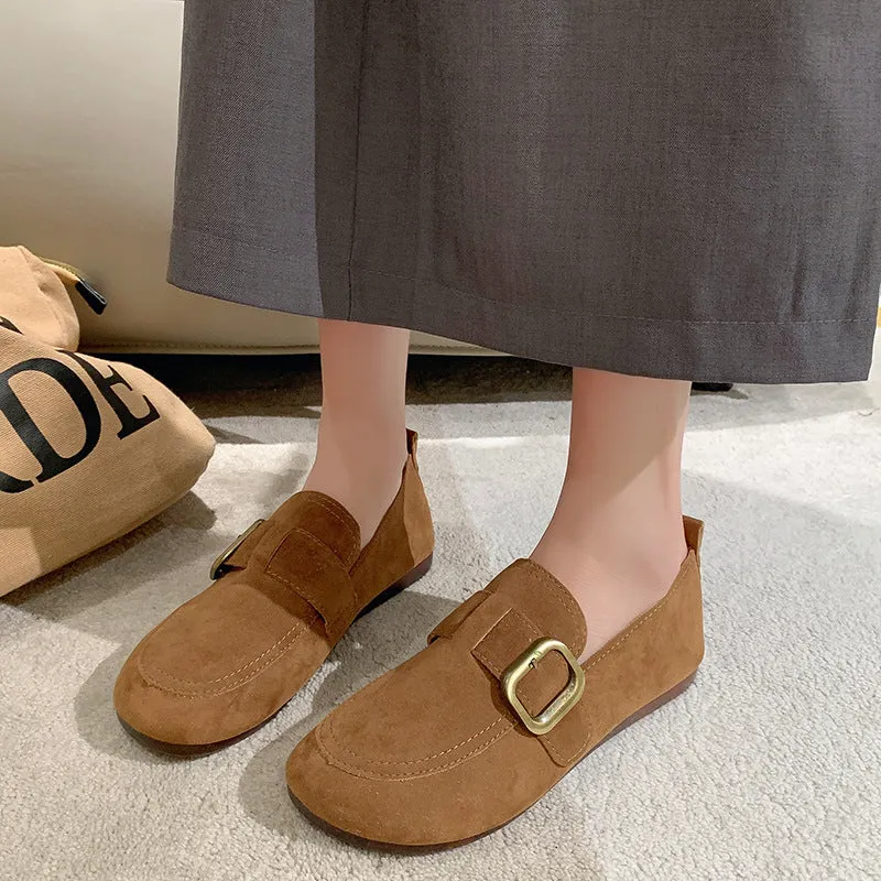 Retro Slip-on Shallow Mouth Flat Casual Shoes