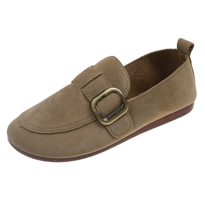 Retro Slip-on Shallow Mouth Flat Casual Shoes