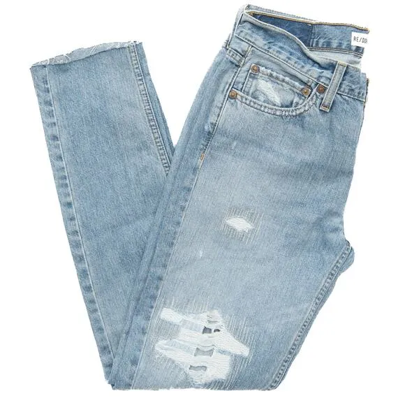 Revolve Re/Done Originals Low Rise Light Repair Skinny Size 29